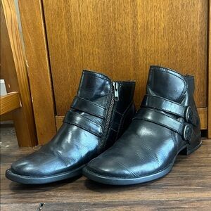Born Black Leather Ankle Booties